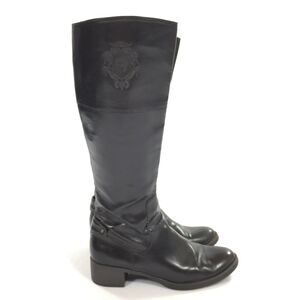 Etienne Aigner Costa Tall Leather Riding Boots Size 7 M Womens Dark Brown